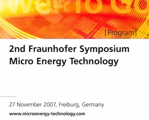Fraunhofer Gesellschaft | 2nd Fraunhofer Symposium Micro Energy Technology